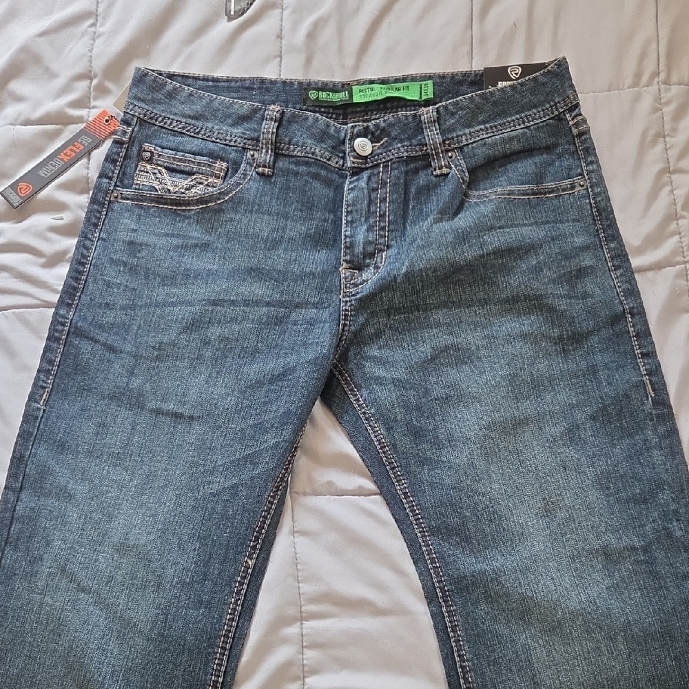 Mens 34x30 Rock N Roll Denim Boot Cut Jeans